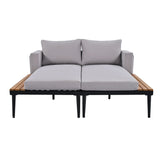 Outdoor Sectional Sofa With Chaise All Weather Gray - Furniture Home Direct