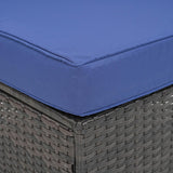 4 Piece Rattan Outdoor Patio Set - Blue - Furniture Home Direct
