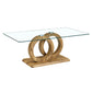 Contemporary Style Glass Top Coffee Table - Furniture Home Direct