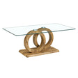 Contemporary Style Glass Top Coffee Table - Furniture Home Direct