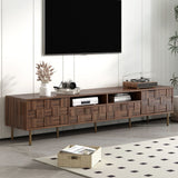 Mid Century TV Stand With 2 Drawers, Media Console Table For Tvs Up To 85'', Entertainment Center With Storage For Living Room - Dark Brown - Furniture Home Direct