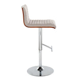 Mason - Contemporary Adjustable Barstool & Swivel With Straight T Footrest (Set of 2) - Furniture Home Direct