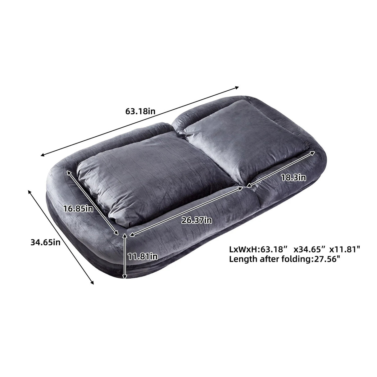 Contemporary Folding Sofa Chair With 5 Adjustable Positions For Gaming, Meditation, And Relaxation - Furniture Home Direct