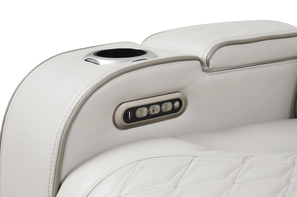 Fortuner Modern Power Reclining Sectional with Bluetooth and LED - Beige - Furniture Home Direct