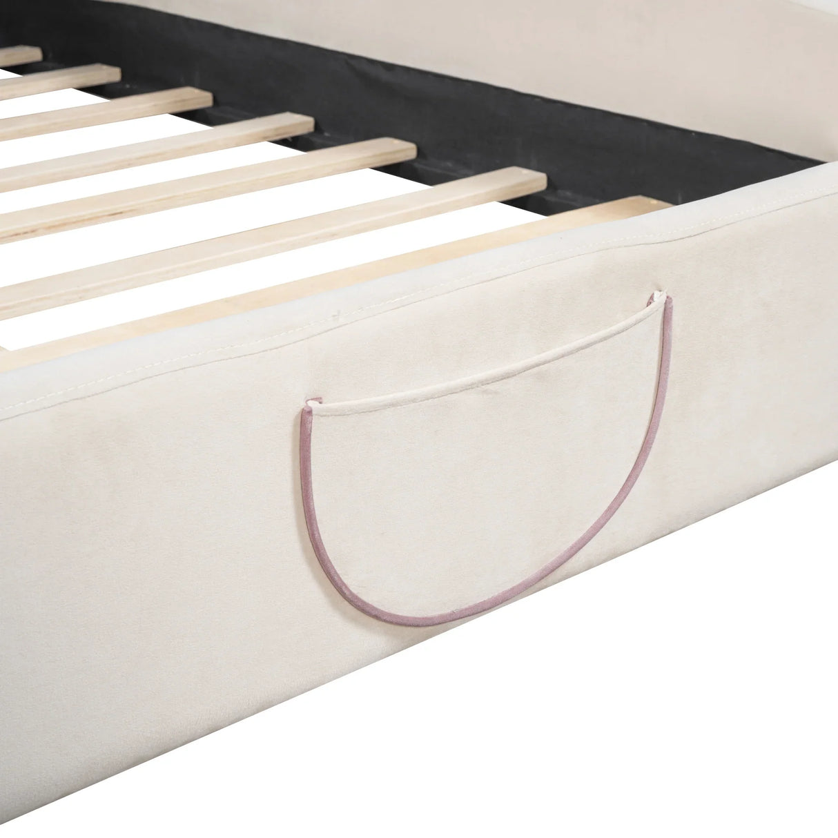 Kids Bed Bear Headboard with BuiltIn Storage Beige - Furniture Home Direct