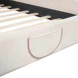 Kids Bed Bear Headboard with BuiltIn Storage Beige - Furniture Home Direct