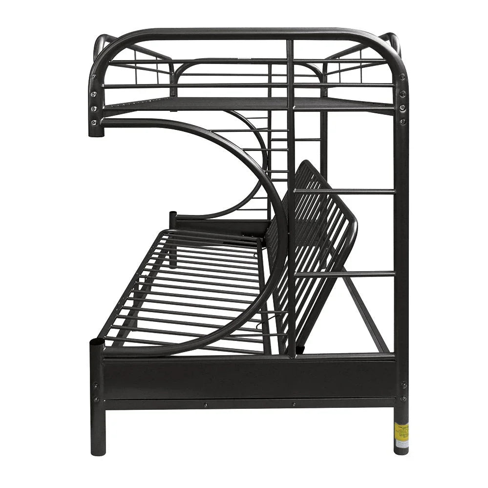 Eclipse - Twin Long Queen Futon Bunk Bed - Black - Furniture Home Direct