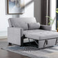2 Seaters Slepper Sofa Bed Linen Fabric 3-In-1 Convertible Sleeper Loveseat With Side Pocket - Furniture Home Direct