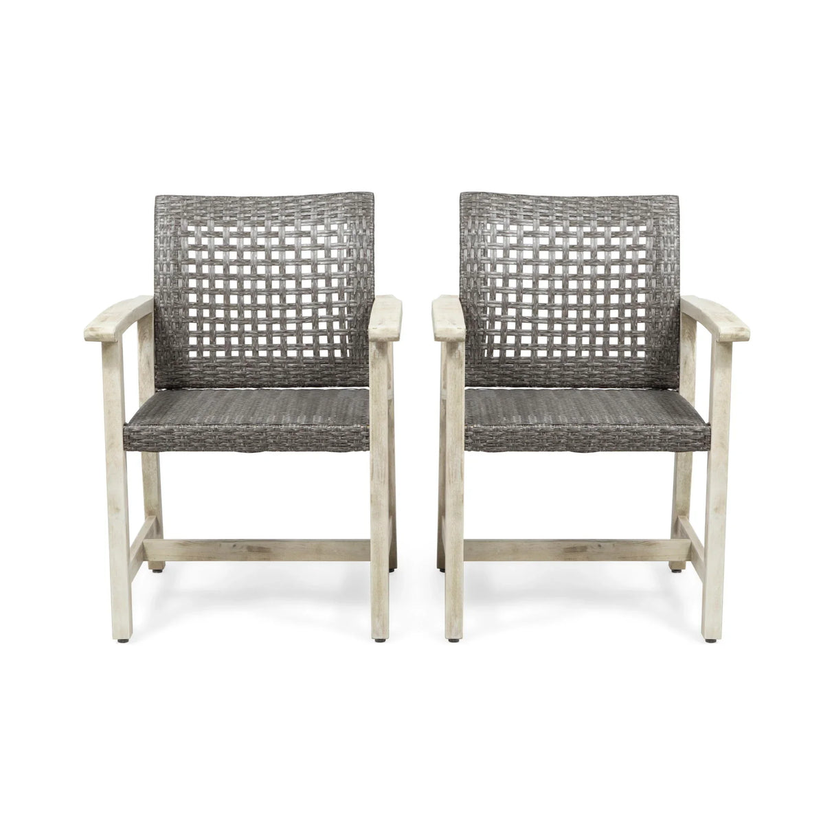 Outdoor Dining Chair Acacia Wood Frame (Set of 2)