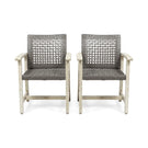 Outdoor Dining Chair Acacia Wood Frame (Set of 2)