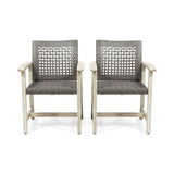 Outdoor Dining Chair Acacia Wood Frame (Set of 2)
