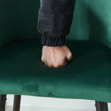 Counter Height Bar Stool, Metal Legs, Velvet Upholstered For Pub, Restaurant, Kitchen Island (Set of 2) - Black / Green - Furniture Home Direct