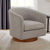 Miramar - Swivel Barrel Chair With Wooden Base - Furniture Home Direct