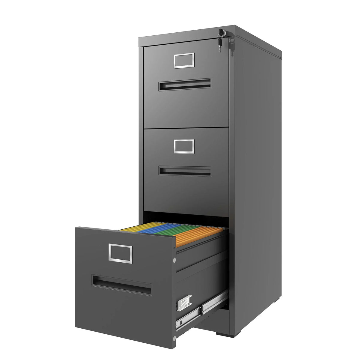Premium Drawer File Cabinet With Lock, Metal Vertical Design, A4 Legal / Letter Size - Furniture Home Direct