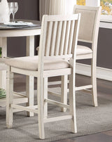 Counter Height Dining Set with Shelves Antique White - Furniture Home Direct