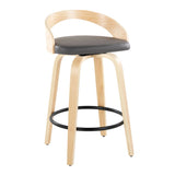 Grotto - Mid-Century Modern Fixed Height Counter Stool Swivel &h Round Footrest - Furniture Home Direct