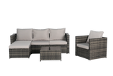 4 Piece Patio Sectional Set With Coffee Table - Gray - Furniture Home Direct