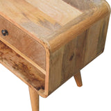 Reverse Curve Media Unit - Oak - Furniture Home Direct
