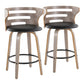 Cosini - Mid Century Modern Fixed Height Barstool With Swivel And Round Footrest (Set of 2) - Furniture Home Direct