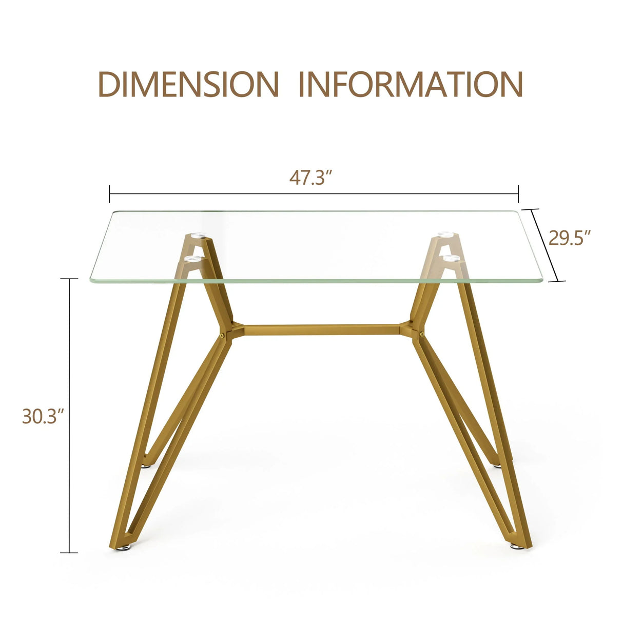 Modern Glass Dining Table With Metal Legs - Furniture Home Direct