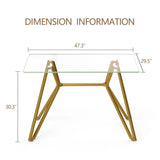 Modern Glass Dining Table With Metal Legs - Furniture Home Direct