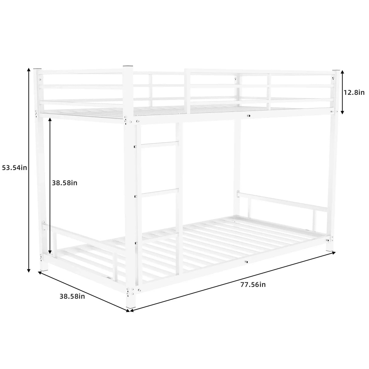 Bunk Bed With Noise Reduction And Safety Guardrail - Furniture Home Direct