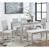 Dining Table Set With Crystal Decoration And Upholstered Chairs - Furniture Home Direct