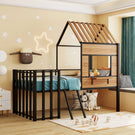 Loft Bed With Roof, Window, Guardrail, Ladder - Furniture Home Direct