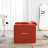 Arm Chair With Waved Arms, Metal Decoration On Both Side Arms - Furniture Home Direct