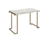 Boice II - Faux Marble Top Console Table - White / Champagne - Furniture Home Direct