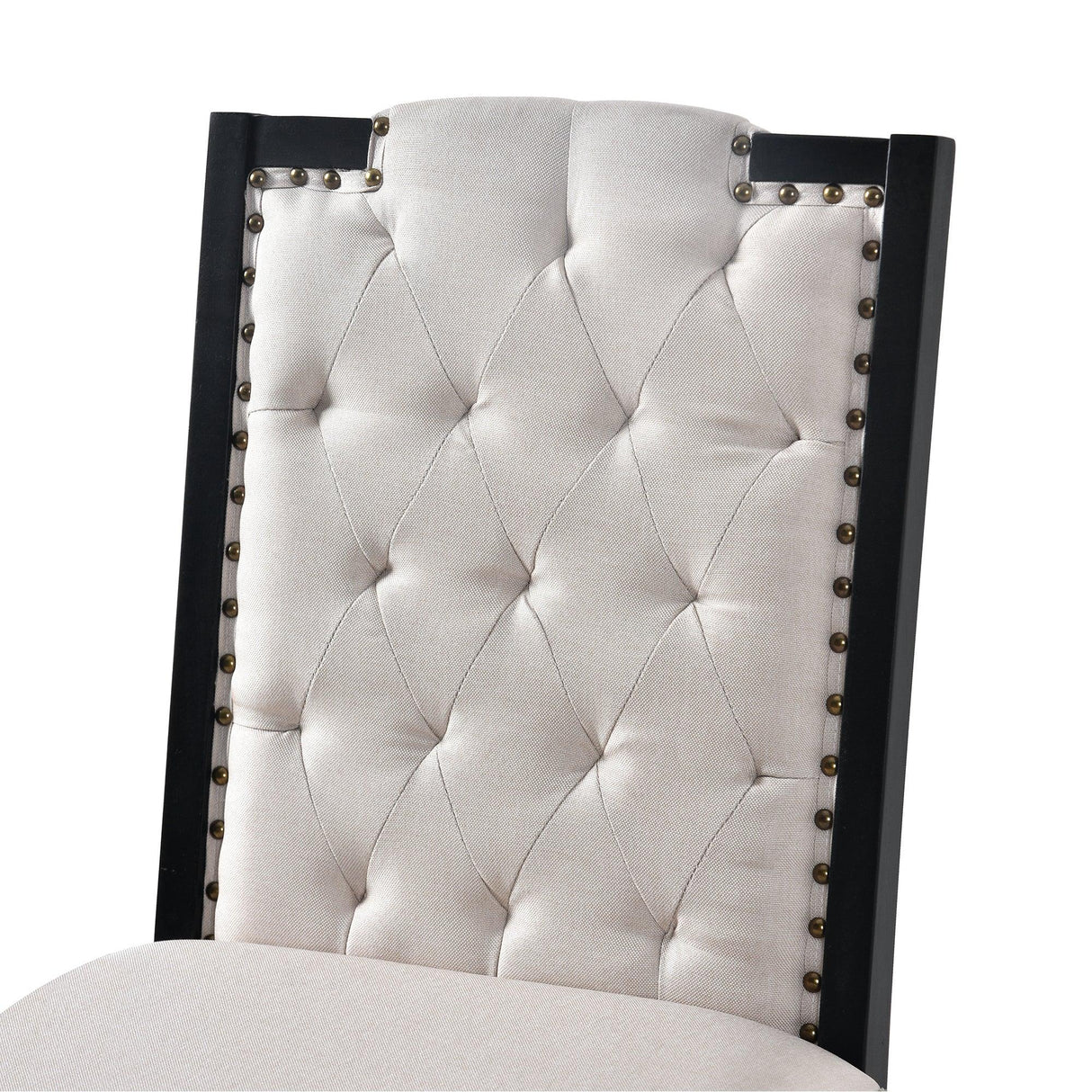 Dining Set With Tufted High Back Chairs And Bench Black - Furniture Home Direct