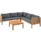 Outdoor Sectional With Coffee Table - Gray - Furniture Home Direct