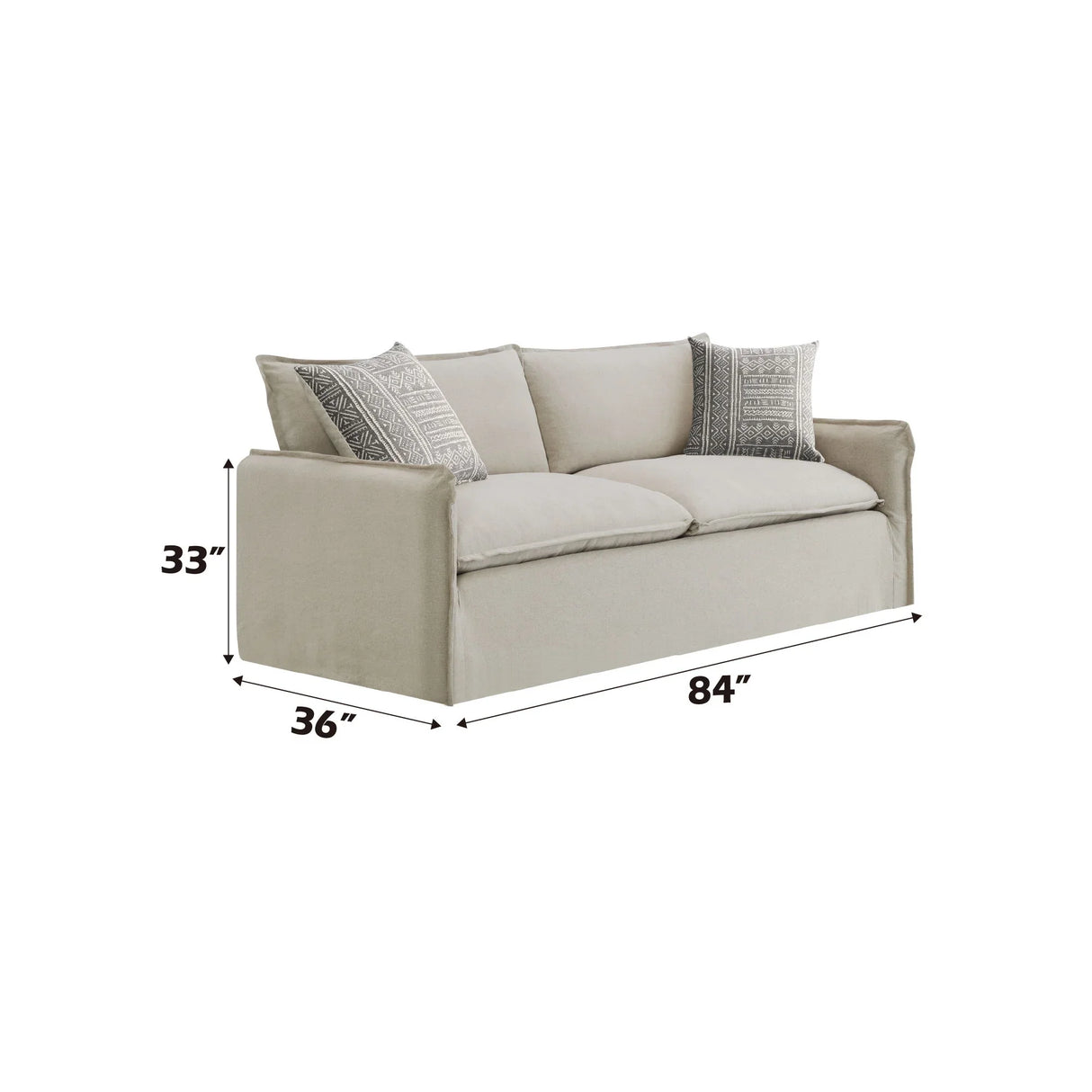 Upendo - Pattern Fabric 3 Pieces Living Room Set - Beige Yakety Yak Sand - Furniture Home Direct