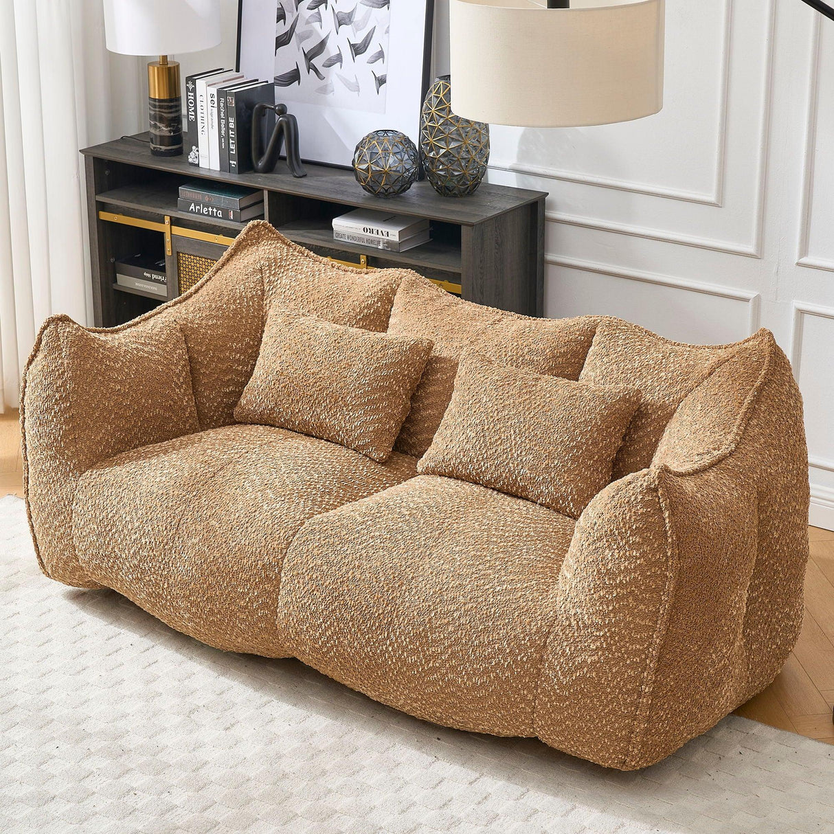 Comfortable Dual Beanbag Chair With High Resilience Foam Core For 2 People - Furniture Home Direct