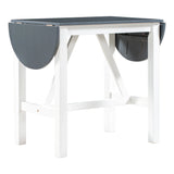 Dining Set Drop Leaf Counter Height With 2 Chairs White Gray - Furniture Home Direct