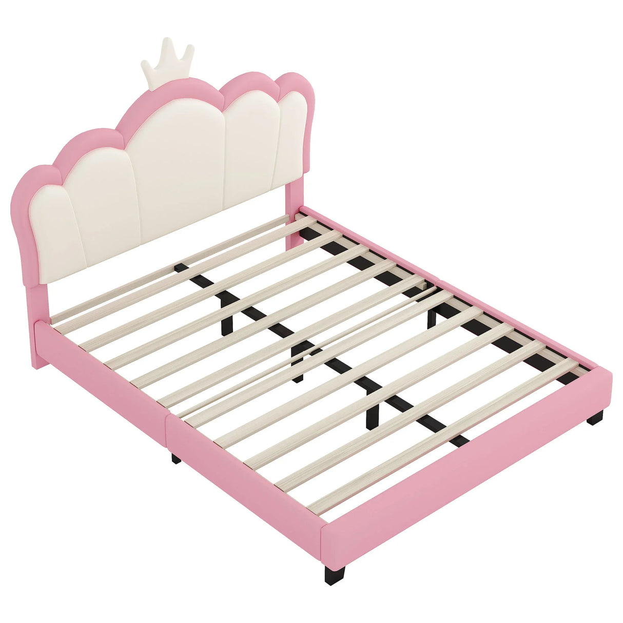 Upholstered Princess Platform Bed With Crown Headboard - Furniture Home Direct