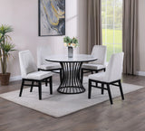 Dining Set Faux Marble Table With Chairs White And Black - Furniture Home Direct