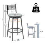 Counter Stool Swivel Farmhouse Style Woven Seat Beige - Furniture Home Direct