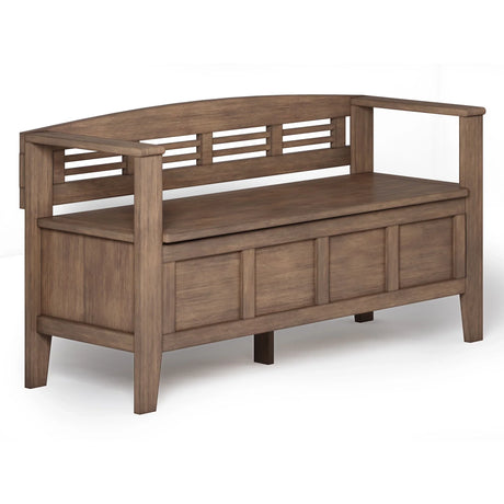 Adams - Entryway Storage Bench - Rustic Natural Aged Brown - Furniture Home Direct