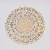 Floral Hand Carved Mandala Round Wall Decor - Brown / Antique White - Furniture Home Direct