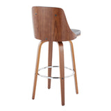 Gianna - Mid Century Modern Fixed Height Barstool With Swivel With Round Footrest (Set of 2) - Furniture Home Direct