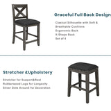 5 Pieces Counter Height Rustic Farmhouse Dining Room Wooden Bar Table Set With 2 Stools And 2 Chairs - Furniture Home Direct