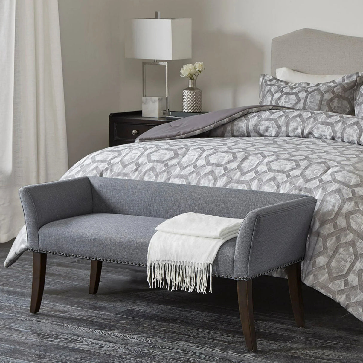 Elegant Design Bench Upholstery, Solid Wood Frame - Furniture Home Direct
