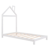 Platform Bed With House Shaped Headboard - Furniture Home Direct