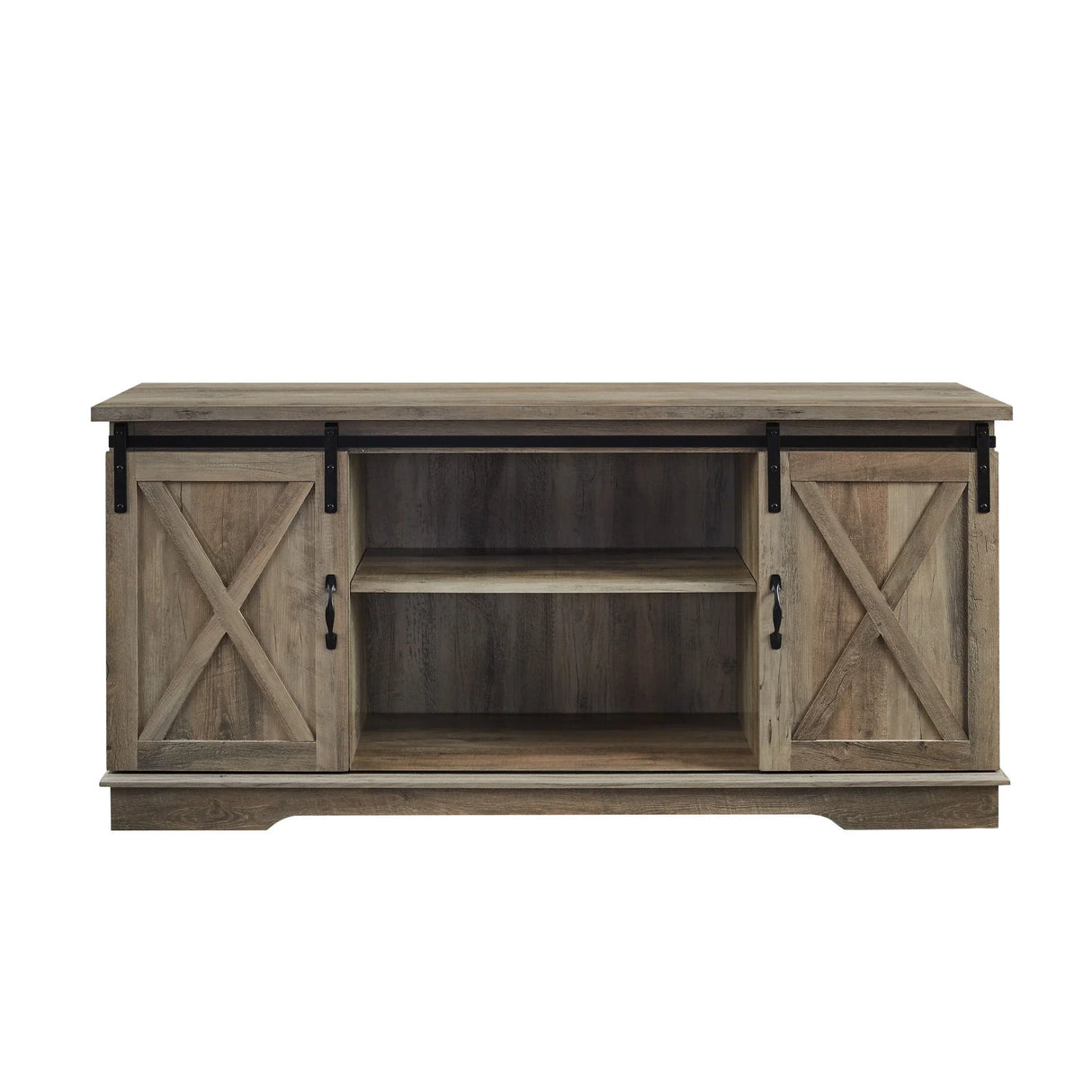 Farmhouse Sliding X Barn Door TV Stand - Furniture Home Direct