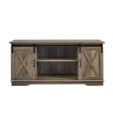 Farmhouse Sliding X Barn Door TV Stand - Furniture Home Direct