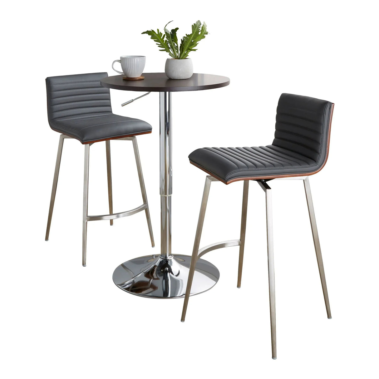 Mason - 3 Piece Swivel Mid Century Modern Counter Height Dining Set With Adjustable Table - Furniture Home Direct