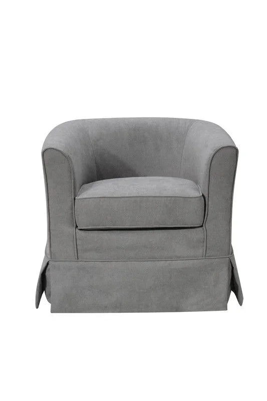 Tucker - Woven Fabric Swivel Barrel Chair - Furniture Home Direct