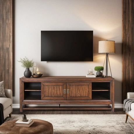 Branson - TV Stand Console, For TVs Up To 85", Two Tone - Brown - Furniture Home Direct
