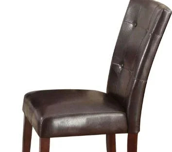 Britney - Synthetic Leather Side Chair (Set of 2) - Brown / Walnut - Furniture Home Direct